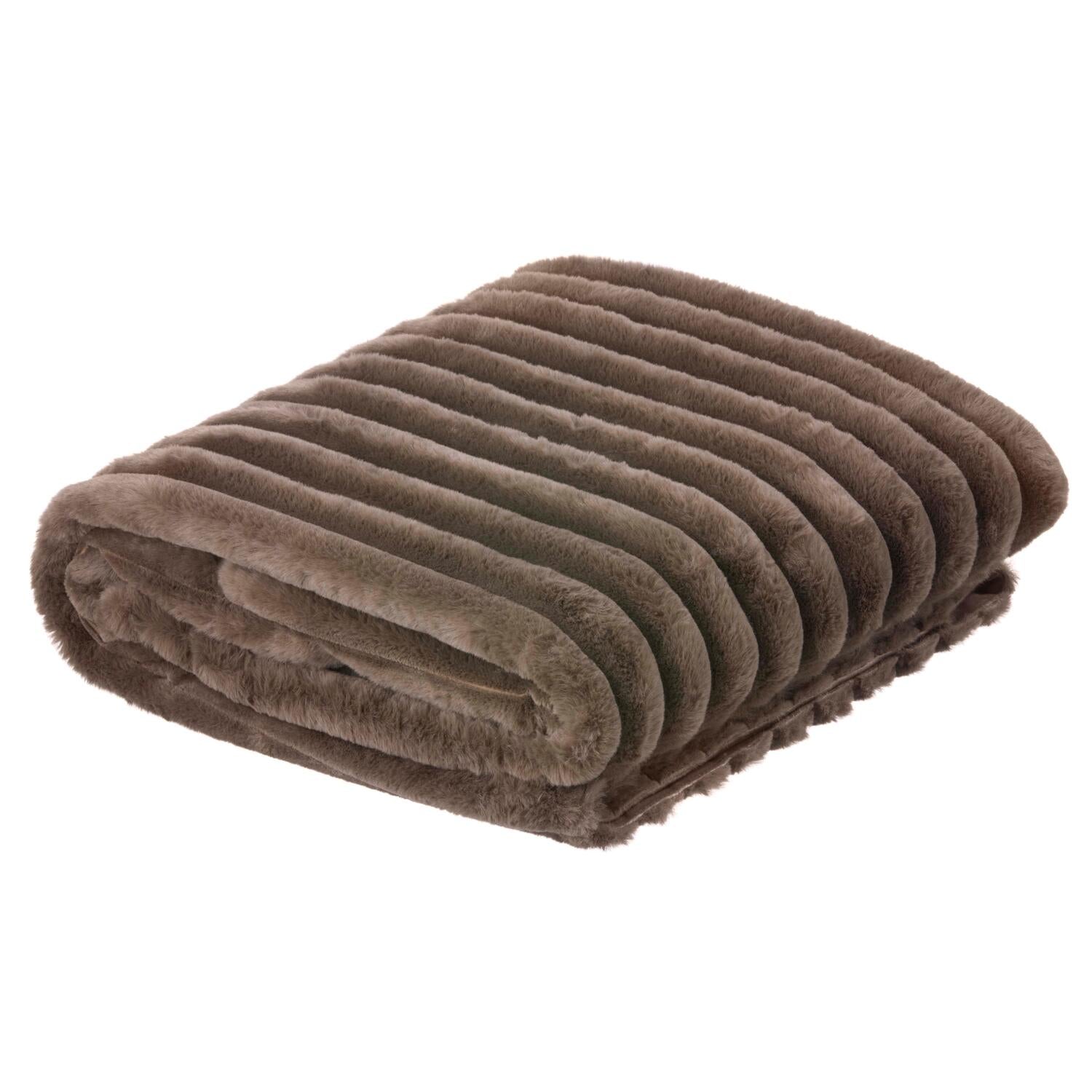 Pels tæppe, brun - 140x170 cm